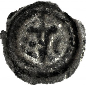RRR-, Leszek II Inowrocławski (bratanek Władysława Łokietka) 1287-1339, Brakteat, Kujawy, Miecz - półksiężyc, krzyż