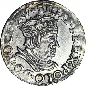 RRR,- Zygmunt I Stary, Trojak 1536, Gdańsk, przejściowy typ portretu, nienotowany