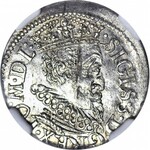 Zygmunt III Waza, Trojak 1619, Ryga, Z LISEM, rzadki, menniczy