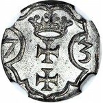 Polska, Bezkrólewie 1573, denar 1573, Gdańsk, T. 5mk., R3, WYŚMIENITY