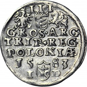 Stefan Batory, Trojak 1583, Olkusz, duża głowa, ID pod datą