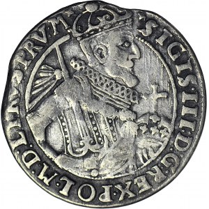 RR-, Zygmunt III Waza, Ort 1623, Bydgoszcz, KOKARDY, korona bez kratki z krzyżykami, b. rzadki