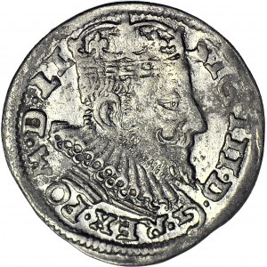 R-, Zygmunt III Waza, Trojak 1593, Wilno, rozetki, końcówka LI