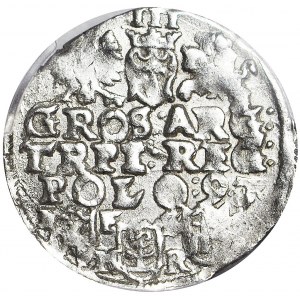 RR-, Zygmunt III Waza, Trojak 1597, Bydgoszcz, błąd w nominale TRPI zamiast poprawnego TRIP