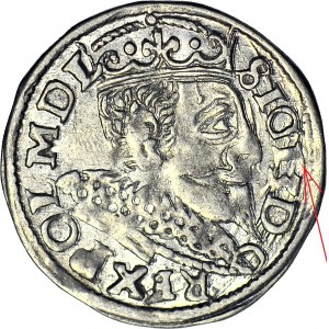 RR-, Zygmunt III Waza, Trojak 1597, Wschowa, SIGI 3, szeroka głowa, NIENOTOWANY