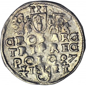 RR-, Zygmunt III Waza, Trojak 1597, Wschowa, SIGI 3, szeroka głowa, NIENOTOWANY