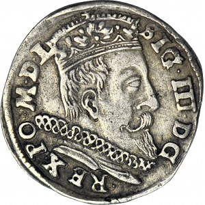 R-, Zygmunt III Waza, Trojak 1598, Wilno, głowa Wołu (Lidman), rzadszy rocznik