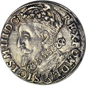 R-, Zygmunt III Waza, Trojak 1600, Kraków, głowa w lewo, ZERO Z OZDOBNIKÓW