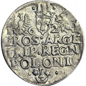 RR-, Zygmunt III Waza, Trojak 1621, Kraków, RES przebite na REX