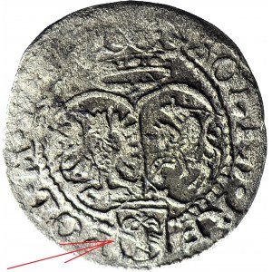 RRR-, Zygmunt III Waza, Szeląg 1592, Olkusz, HERB SNOPEK OBUSTRONNIE, R8