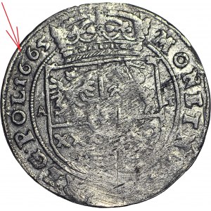 RR-, Jan II Kazimierz, Tymf 1665, Bydgoszcz, DATA OBUSTRONNIE
