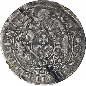 RR-, Miasto Elbląg, Karol Gustaw, Ort 1657 NH, okupacja szwedzka, szeroka korona