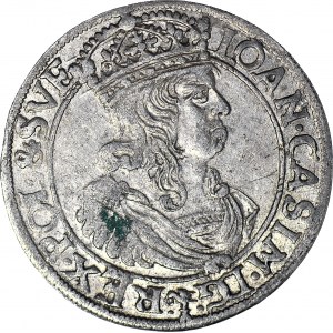 Jan II Kazimierz, Szóstak 1660 TLB, Kraków, DG przeplecione, paski na naramienniku
