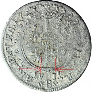 RR-, Naśladownictwo pruskie szóstaka lipskiego Augusta III, 6 krajcarów Wrocław 1755