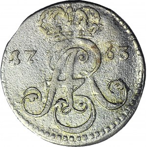 R-, August III Sas, Trojak 1763 Toruń D-B, odmienne ozdobniki