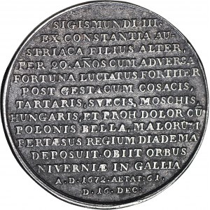 Medal Suity Królewskiej autorstwa J.J. Reichela, Jan II Kazimierz, odlew w żeliwie z huty Białogon