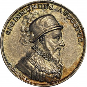 Medal Suity Królewskiej autorstwa J.J. Reichela, Zygmunt August, odlew w brązie z huty Białogon