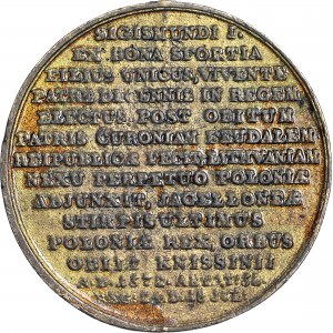 Medal Suity Królewskiej autorstwa J.J. Reichela, Zygmunt August, odlew w brązie z huty Białogon
