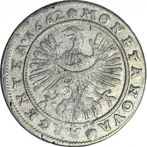 RRR-, Ludwik IV Legnicki, 15 krajcarów 1662, Brzeg, nienotowana końcówka GOLDBERG