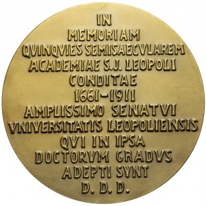 R-, Medal 1911, 250-lecie fundacji Uniwersytetu Jana Kazimierza we Lwowie, piękny