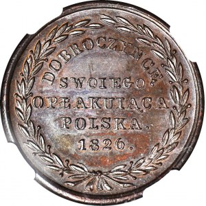 Medal, brąz, 1826, Dobroczyńcę Swojego Opłakująca Polska