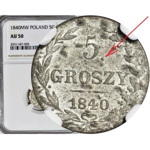 R-, Królestwo Polskie, 5 groszy 1840, kropka po nominale (5.)