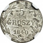R-, Królestwo Polskie, 5 groszy 1840, kropka po nominale (5.)