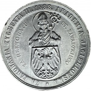 R-, Medal 1883, 300-lecie Gimnazjum św. Anny w Krakowie, sygnowany Głowacki, cynk 53mm