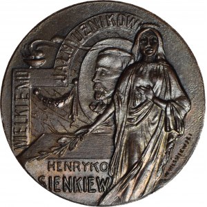 RR-, Medaille 1916, Tod von Henryk Sienkiewicz, Bronze 32,5 mm