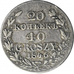 RR-, Zabór Rosyjski, 40 groszy = 20 kopiejek 1845 MW