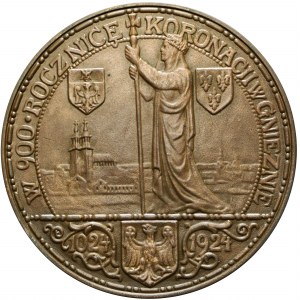 Medal 1924, 900 rocznica Koronacji Bolesława Chrobrego, brąz 55m, piękny