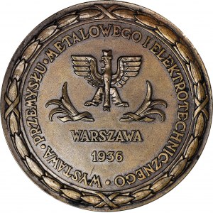 Medal 1936, Wystawa Przemysłowa w Warszawie, brąz 64mm