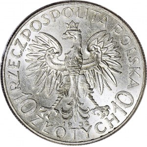 10 złotych 1932 zm. (Warszawa), Głowa, WYŚMIENITE