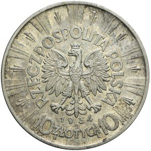 10 złotych 1934, Piłsudski, orzeł URZĘDOWY, bardzo ładny