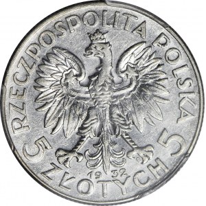 5 złotych 1932, Głowa kobiety, Warszawa, rzadkie