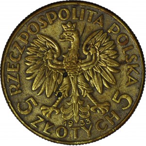 5 złotych 1933, fałszerstwo z epoki, mosiądz