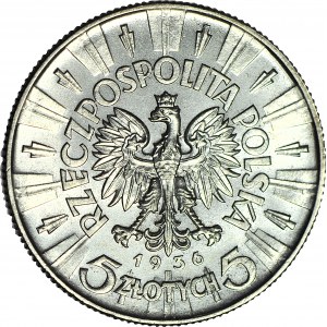 5 złotych 1936, Piłsudski, menniczy