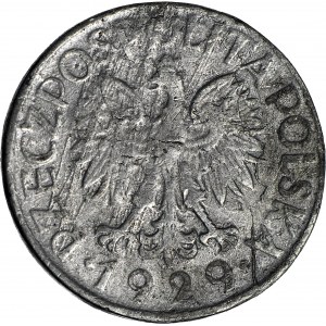 R-, 1 złoty 1929 nominał w wieńcu , fałszerstwo z epoki