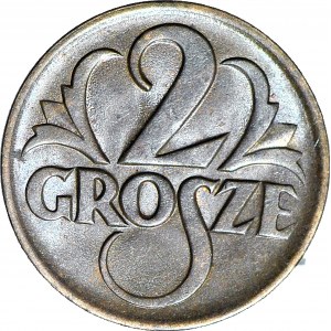 2 grosze 1925, mennicze, kolor brązowy