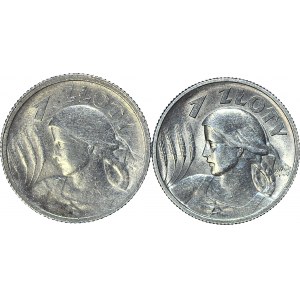 2 szt. zestaw 1 złoty 1924 Żniwiarka Paryż i 1925 Londyn