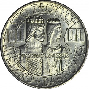 100 złotych 1966, Mieszko i Dąbrówka, PRÓBA Ag