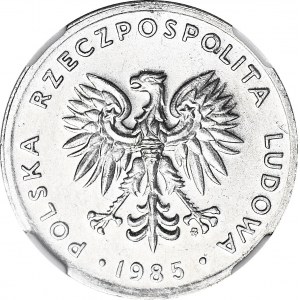 RRR-, 20 złotych 1985, PRÓBA technologiczna, ALUMINIUM, nienotowane, c.a