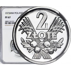 RRR- 2 złote 1973 jagody, PRÓBA, stempel lustrzany