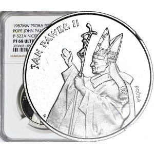 10.000 złotych 1987, PRÓBA NIKIEL, Jan Paweł II, Pastorał, największa z setu