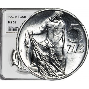 5 złotych 1959, Rybak, menniczy