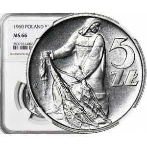 5 złotych 1960, Rybak, menniczy