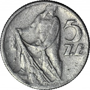 R-, 5 złotych 1960 Rybak, fałszerstwo z epoki w aluminium