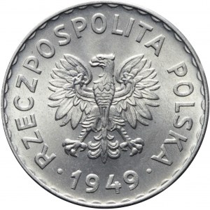 1 złoty 1949, mennicze, piękne