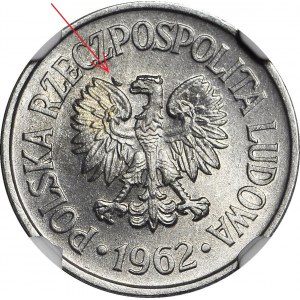 10 groszy 1962, wykruszenia stempla na awersie, mennicze