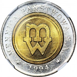 RR-, KOLEKCJA PRÓB TŁOCZENIA, 5 złotych 1994, Warszawa, mennicze